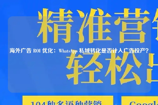 海外广告 ROI 优化：WhatsApp 私域转化是否计入广告投产？