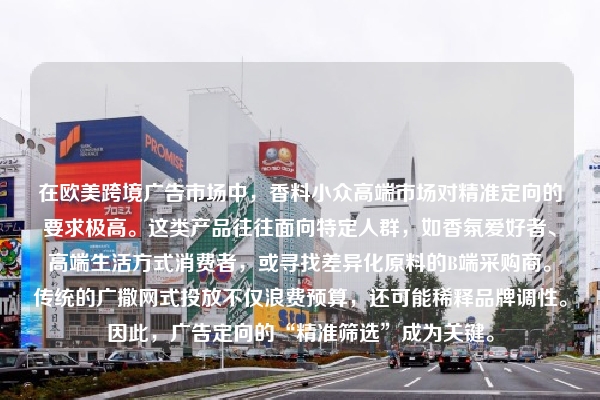 在欧美跨境广告市场中，香料小众高端市场对精准定向的要求极高。这类产品往往面向特定人群，如香氛爱好者、高端生活方式消费者，或寻找差异化原料的B端采购商。传统的广撒网式投放不仅浪费预算，还可能稀释品牌调性。因此，广告定向的“精准筛选”成为关键。